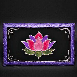 Lotus Blossom Stone Edge Vanity Tray | Perfume Tray | Candle Tray